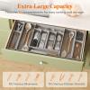 Lifewit Silverware Organizer, Plastic Kitchen Utensil Drawer Tray, Cutlery Flatware Storage Holder for Spoons Forks Knives, 20 x 16″/ 52 x 42cm, 8 Compartment, Gray(32.1 x 16.5 x 2 IN)