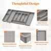 Lifewit Silverware Organizer, Plastic Kitchen Utensil Drawer Tray, Cutlery Flatware Storage Holder for Spoons Forks Knives, 20 x 16″/ 52 x 42cm, 8 Compartment, Gray(28.2 x 16.5 x 2 IN)