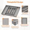 Lifewit Silverware Organizer, Plastic Kitchen Utensil Drawer Tray, Cutlery Flatware Storage Holder for Spoons Forks Knives, 20 x 16″/ 52 x 42cm, 8 Compartment, Gray(20.3 x 16.5 x 2 IN)