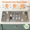 Lifewit Silverware Organizer, Plastic Kitchen Utensil Drawer Tray, Cutlery Flatware Storage Holder for Spoons Forks Knives, 20 x 16″/ 52 x 42cm, 8 Compartment, Gray(32.1 x 16.5 x 2 IN)