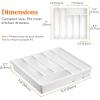 Lifewit Silverware Organizer with Lid, Covered Utensil Tray for Kitchen Drawer and Countertop, Plastic Cutlery and Flatware Storage Box for Spoons Forks Knives Holder Case, 23 x 32 cm, Gray(White)