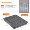 Lifewit Silverware Organizer with Lid, Covered Utensil Tray for Kitchen Drawer and Countertop, Plastic Cutlery and Flatware Storage Box for Spoons Forks Knives Holder Case, 23 x 32 cm, Gray(Gray)
