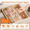 Lifewit Sliding Makeup Drawer Organizer Trays with Inserts, Extendable Hanging Desk Drawer Divider, Fits 13-20″ Deep Drawers, 1.8″ High Plastic Organizer Tray for Vanity, Office, Kitchen, White(Translucent)