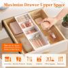 Lifewit Sliding Makeup Drawer Organizer Trays with Inserts, Extendable Hanging Desk Drawer Divider, Fits 13-20″ Deep Drawers, 1.8″ High Plastic Organizer Tray for Vanity, Office, Kitchen, White(White)