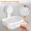 Lifewit Suction Cup Shower Caddy + Soap Dish, Removable 10.4″(26cm) Basket and Bar Soap Holder for Inside Shower, NO-Drilling Bathroom Kitchen Organizers and Storage Rack for Shampoo, Set of 1(2 Small Shower Caddy Set)