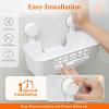 Lifewit Suction Cup Shower Caddy + Soap Dish, Removable 10.4″(26cm) Basket and Bar Soap Holder for Inside Shower, NO-Drilling Bathroom Kitchen Organizers and Storage Rack for Shampoo, Set of 1(3 Small Shower Caddy Set)