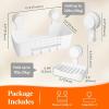 Lifewit Suction Cup Shower Caddy + Soap Dish, Removable 10.4″(26cm) Basket and Bar Soap Holder for Inside Shower, NO-Drilling Bathroom Kitchen Organizers and Storage Rack for Shampoo, Set of 1(1 Large Shower Caddy Set)