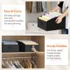 Lifewit Trapezoid Closet Storage Bins for Shelf, 6 Packs Non-woven Closet Organizer Baskets with Handles, Foldable Clothes Containers Boxes for Clothing, Book, Purse, 23L, Extra Large, Light Gray(Black)