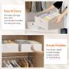 Lifewit Trapezoid Closet Storage Bins for Shelf, 6 Packs Non-woven Closet Organizer Baskets with Handles, Foldable Clothes Containers Boxes for Clothing, Book, Purse, 23L, Extra Large, Light Gray(White)