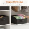 Lifewit Trapezoid Closet Storage Bins for Shelf, 6 Packs Non-woven Closet Organizer Baskets with Handles, Foldable Clothes Containers Boxes for Clothing, Book, Purse, 23L, Extra Large, Light Gray(Black)