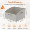 Lifewit Trapezoid Closet Storage Bins for Shelf, 6 Packs Non-woven Closet Organizer Baskets with Handles, Foldable Clothes Containers Boxes for Clothing, Book, Purse, 23L, Extra Large, Light Gray(Light Gray)