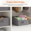 Lifewit Trapezoid Closet Storage Bins for Shelf, 6 Packs Non-woven Closet Organizer Baskets with Handles, Foldable Clothes Containers Boxes for Clothing, Book, Purse, 23L, Extra Large, Light Gray(Gray)