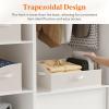 Lifewit Trapezoid Closet Storage Bins for Shelf, 6 Packs Non-woven Closet Organizer Baskets with Handles, Foldable Clothes Containers Boxes for Clothing, Book, Purse, 23L, Extra Large, Light Gray(White)