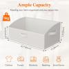 Lifewit Trapezoid Closet Storage Bins for Shelf, 6 Packs Non-woven Closet Organizer Baskets with Handles, Foldable Clothes Containers Boxes for Clothing, Book, Purse, 23L, Extra Large, Light Gray(White)
