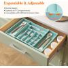 Lifewit Utensil Organizer for Kitchen Drawer, Expandable Cooking Silverware Tray, Adjustable Cutlery Flatware Holder, Plastic Spatula Tools Storage Divider, 13-22.4 x 15, Black(Turquoise)