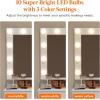 Lifewit Vanity Desk Set with Mirror and Lights, White Makeup Dressing Table with 2 Drawers&Chair, 3 Lighting Modes Adjustable Brightness, Suitable for Bedroom/Bathroom, Wooden Top&Iron Frame(White)