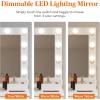 Lifewit Vanity with Mirror and Bulbs Lights, Dressing Table with Large Drawer, 3 Level Storage Dresser & 3 Lighting Modes Adjustable Brightness, Suitable for Bedroom, 76lbs Weight(Bulbs Light Mirror)