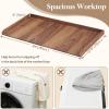 Lifewit Washer Dryer Countertop, Melamine Covers with Edge Rails for The Top, Laundry Room Storage and Organization, Spice Type, Hold 200lbs, Black, 54″ x 27.5″(Walnut)