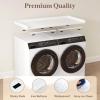 Lifewit Washer Dryer Countertop, Melamine Covers with Edge Rails for The Top, Laundry Room Storage and Organization, Spice Type, Hold 200lbs, Black, 54″ x 27.5″(White)