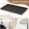 Lifewit Washer Dryer Countertop, Melamine Covers with Edge Rails for The Top, Laundry Room Storage and Organization, Spice Type, Hold 200lbs, Black, 54″ x 27.5″(Black)