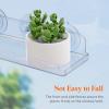 Lifewit Window Plant Floating Shelves 14.6 x 3.6 inch, 2 Pack Acrylic Suction Cup Shelf, Window Sill Extender for Indoor Succulent Plants, Micro Greens, Seed Starter Pots, Herb Planters(2)