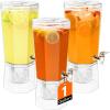 Lifewit 1 Gallon Drink Dispenser for Parties 3 Pcs, 4L Plastic Beverage Container with Stand for Juice/Tea/Soda & Lemonade, BPA Free Clear Water Pitcher with Spigot for Mimosa Bar, Party Hosting(3)