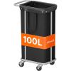 Lifewit 150L Large Laundry Basket with Wheels, Tall 2 Section Laundry Hamper Organizer, Rolling Laundry Cart with Steel Frame & Removable Bag for Luandry Room Bathroom Bedroom, White(Black)