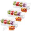Lifewit 2 Pack Ice Chilled Condiment Caddy with 5 Containers(2.5 cup), Condiment Server with Separate Lids, Serving Tray Platter for Bar Accessories, Fruit, Salad, Taco, Party Garnish(3)