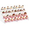 Lifewit 4 Tier Clear Display Stand Risers, 12 Inch Display Shelf for Cupcake, Perfumes, Desserts, Figurines, Organizer and Decor for Bedroom, Bathroom, Party, 2 Packs, Non-Detachable Once Assembled