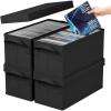 Lifewit CD Storage Box, Stackable CD Case Holder Organizer, Foldable CDs Container with Lid, Handles, Media Organizer Bin for Albums 13.2″ L x 5.9″ W x 5.3″ H Holds up to 120 PCS CDs (30 Each), 4 Pack(4)