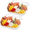 Lifewit Chilled Serving Tray for Parties, 15” Divided Shrimp Cocktail Serving Dish with Lid, Plastic Taco Bar Platter, Ice Serving Bowl for Veggie, Fruit, Salad, Mimosa Bar Supplies in Party/Buffet(2)