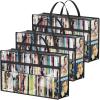 Lifewit DVD Storage Bags, Clear PVC Plastic DVD Organizer with Handles and Zipper, Media Holder for Blu Ray Disc, Movie Cases, VHS Box, Video Game Disks, Albums, Books, Holds 270 DVDs (90 Each) 3 Pack(3)