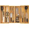 Lifewit Expandable Utensil Organizer for Kitchen Drawer, Adjustable Cooking Silverware Tray, Plastic Cutlery Flatware Holder, Spatula Tools Gadgets Storage Divider, 21-36 x 16, Bamboo, Natural(Natural)