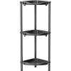 Lifewit Floor Standing Shower Caddy Corner, 4 Tier Plastic Shower Stand Rack with Adjustable Feet and Hooks, Rustproof Bathroom Shelf Organizer, 42.2″ H, Black(Black)