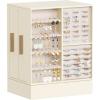 Lifewit Jewelry Box 360° Rotating, Large Adjustable Angle Mirror, Jewelry Storage Case with 6 Drawers, Open Design, Jewelry Organizer for Ring Necklace Earring Bracelet, Great Gift, Creamy White(Creamy White)