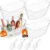 Lifewit Large 6.5L Ice Bucket for Parties, Portable Drink Bucket for Cocktail Bar, Plastic Champagne Cooler for Beverage/Wine/Beer/Juice, Mimosa Bar Supplies Chiller Tub with Scoop(4)