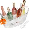 Lifewit Large 6.5L Ice Bucket for Parties, Portable Drink Bucket for Cocktail Bar, Plastic Champagne Cooler for Beverage/Wine/Beer/Juice, Mimosa Bar Supplies Chiller Tub with Scoop(1)