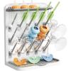 Lifewit Large Baby Bottle Drying Rack with Drain Mat, 15 Hooks Vertical Rack Dryer with Removable Pacifiers Box, Drip Tray, Space Saving Countertop Holder Organizer for Weighted Straws, Pump Parts(without Drain Mat)