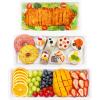 Lifewit Large Plastic Serving Tray Set for Party Supplies, 16/14/12 inch Platters for Serving Food, 3 PCS White Reusable Tray for Veggie, Snack, Fruit, Cookies, Dessert in Kitchen/Pantry Organization(3)