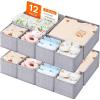 Lifewit Nursery Drawer Organizer for Clothes 12 Pack, Certified Child-safe Dresser Drawer Divider Storage Bins, Foldable Clothing Storage Basket for Baby Clothes/Underwear/Sock/Diaper in Closet(12)