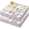 Lifewit Nursery Drawer Organizer for Clothes 12 Pack, Certified Child-safe Dresser Drawer Divider Storage Bins, Foldable Clothing Storage Basket for Baby Clothes/Underwear/Sock/Diaper in Closet(28)