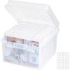 Lifewit Photo Storage Box 5×7 Photo Case, 9 pcs Inner Photo Storage Containers, Clear Photo Boxes, Seed Organizer Craft Storage Box for Cards Pictures Stamps Office Supplies with 1 Sheet Label Sticker(Clear)