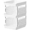 Lifewit Plastic Stackable Storage Baskets, 4 Tier Stacking Bins for Food and Clothes, Multifunctional Organizer for RV, Kitchen, Playroom, Pantry and Bathroom, 13.8″D x 11.8″W x 28.3″H, 1 Pack, White(White)