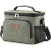 Lifewit Reusable Insulated Lunch Bag, Portable Cooler Freezable Soft Lunchbox Leakproof with Adjustable Shoulder Strap for Men Women Adult for Work Picnic or Travel, 9L 12 Can, Black(Dark Green)