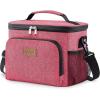 Lifewit Reusable Insulated Lunch Bag, Portable Cooler Freezable Soft Lunchbox Leakproof with Adjustable Shoulder Strap for Men Women Adult for Work Picnic or Travel, 9L 12 Can, Black(Pink)