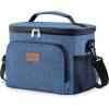 Lifewit Reusable Insulated Lunch Bag, Portable Cooler Freezable Soft Lunchbox Leakproof with Adjustable Shoulder Strap for Men Women Adult for Work Picnic or Travel, 9L 12 Can, Black(Dark Blue)