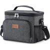 Lifewit Reusable Insulated Lunch Bag, Portable Cooler Freezable Soft Lunchbox Leakproof with Adjustable Shoulder Strap for Men Women Adult for Work Picnic or Travel, 9L 12 Can, Black(Dark Gray)