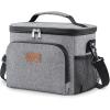 Lifewit Reusable Insulated Lunch Bag, Portable Cooler Freezable Soft Lunchbox Leakproof with Adjustable Shoulder Strap for Men Women Adult for Work Picnic or Travel, 9L 12 Can, Black(Gray)