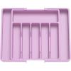 Lifewit Silverware Drawer Organizer, Expandable Utensil Tray for Kitchen, BPA Free Flatware and Cutlery Holder, Adjustable Plastic Storage for Spoons Forks Knives, 13-22 x 15″, Black(Purple)