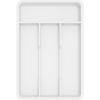 Lifewit Silverware Drawer Organizer Tray, Plastic Cutlery Storage for Kitchen, Flatware and Utensil Holder Divider for Spoons Forks Knives Tableware, 12.3 x 16, 7 Slots, Black(White)